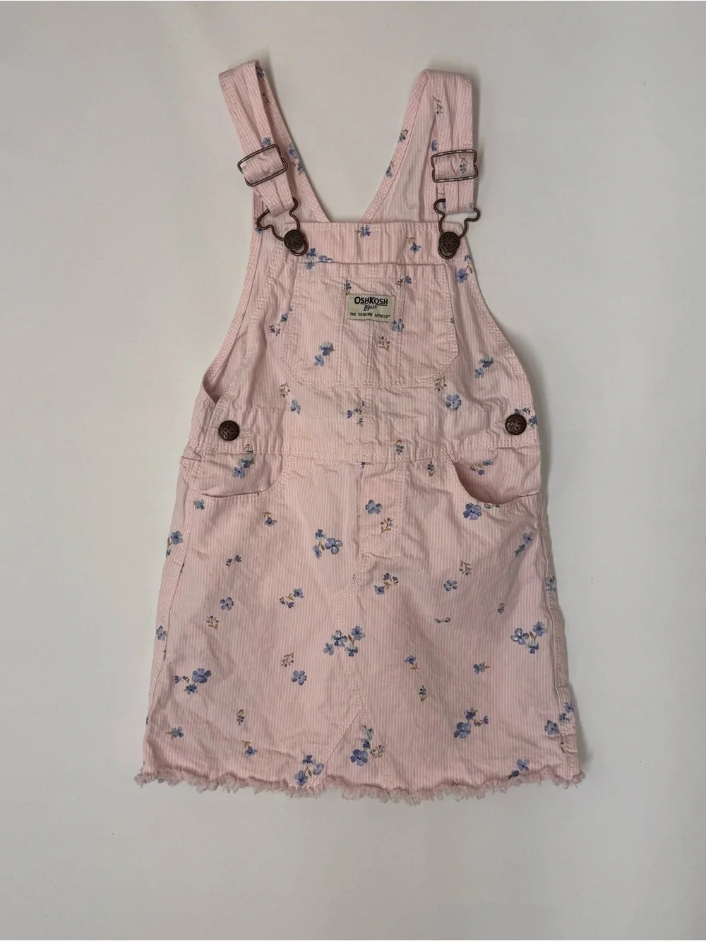 OshKosh B'gosh Light Pink Floral Overall Dress